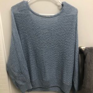 blue knit sweater